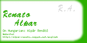 renato alpar business card